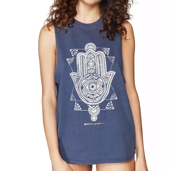 New Spiritual Gangster Hamsa Cutoff Band Tank Size Medium - Picture 1 of 8